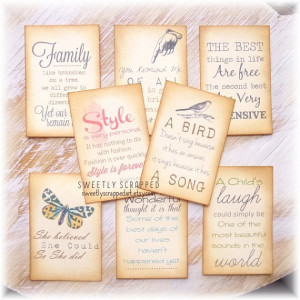 Quote Journal Cards, Prompts, Scrapbooking, Filler Cards, Project Life ...