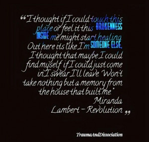 thought if I could touch this place or feel it this brokenness ...