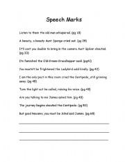 direct speech quotes from james and the giant peach with speech marks