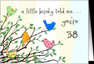 Happy Birthday - A birdy Told Me you’re 38 card - Product #796790