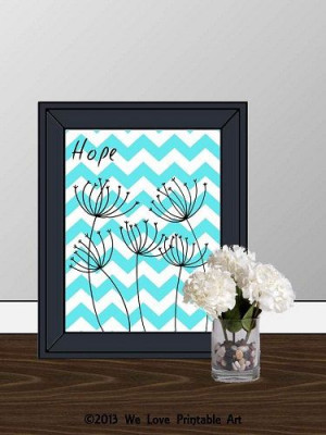 Dandelion Chevron Art Printable Sign Poster Original Digital Artwork ...