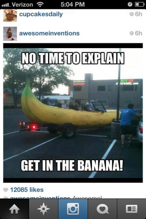 So funny....the banana mobile!!
