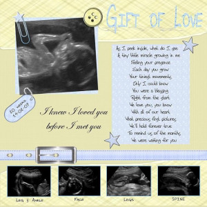 ... Poem for Baby Ultrasound scrapbook page! Super cute for the future