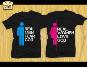 Real Men and Women Fear God.: Couple Shirts, T-Shirt, Tees Shirts ...