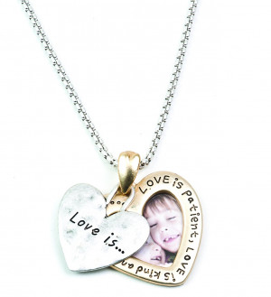 Picture Love Is Heart - Quote Necklace