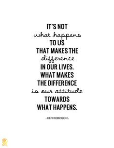 ... the difference is out attitude towards what happens. - Ken Robinson
