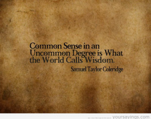 Common sense and love