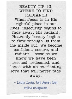 Beauty Tip #3 of 3 from Leslie Ludy, Set Apart Girl online magazine