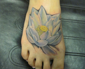 White Lotus Foot Tattoo Ideas