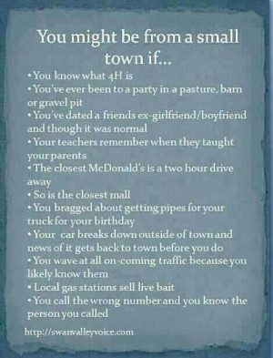 Small Town..... YUP!