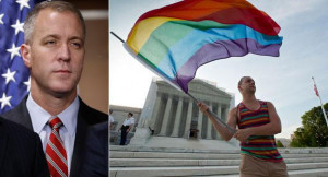 Sean Patrick Maloney (left) and a gay marriage advocate are shown in ...