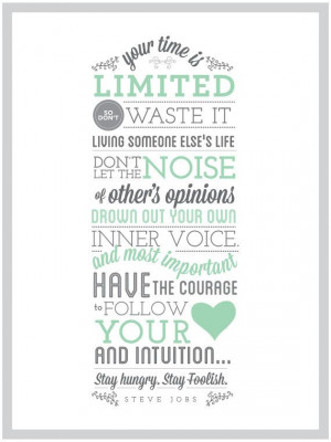 Steve Jobs Quote Printable by Phillydesigner