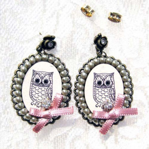 ... Love > SALE > ONE DOLLAR SALE Cute Owl Dangle Earrings with Bows