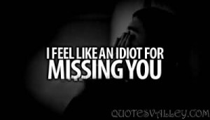 Feel Like An Idiot For Missing You.