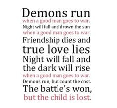 not running away from things, I'm running to them. Before they ...