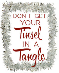 tinsel and a tangle button