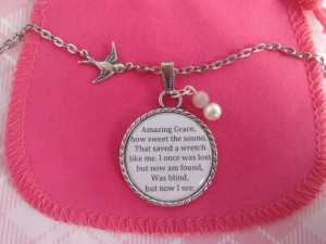 Amazing Grace Hymn Quote Necklace Pendant John by TheSmileEmporium, $ ...
