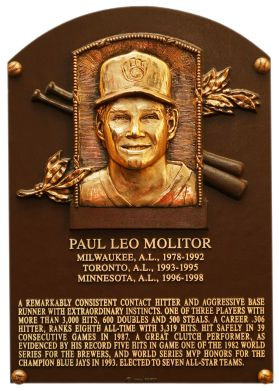 Paul Molitor, Hall of Fame Plaque (Elected 2004)