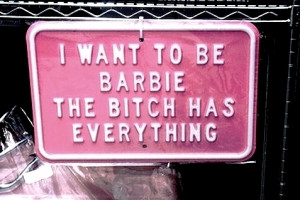 barbie, pink, quote