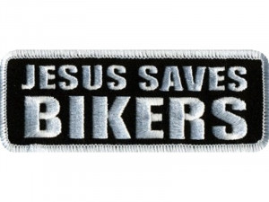 JESUS SAVES BIKERS Embroidered Jesus Biker CHRISTIAN Patch PAT-1014