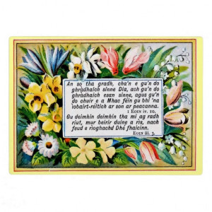 Antique floral Gaelic bible verses Display Plaque