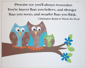 ... , Winnie The Pooh Quote, Promise Me You'll Always Remember- 3 Owls