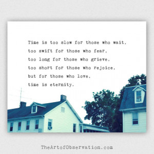 Love Quote, Time, Eternity Quotation, rooftops landscape photograph