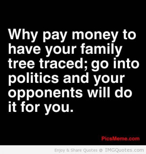 ... Go Into Politics And Your Opponents Will Do It For You - Money Quote