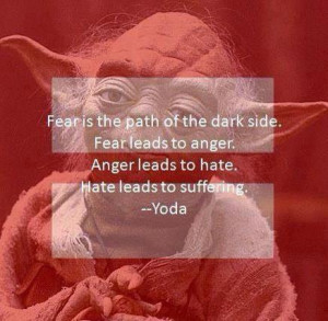 Fear is the path of the dark side. - Yoda, Star Wars Quotes for kids