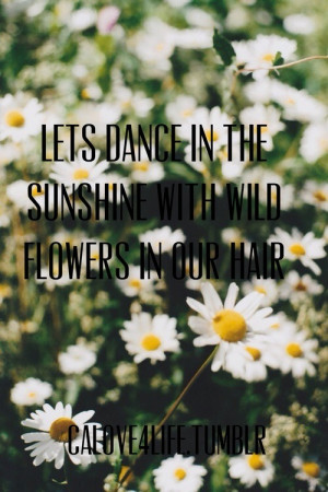 Dance In The Sunshine With Wild Flowers In Our Hair Flower Quote