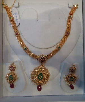 Uncut Diamond Long Haaram and Necklace Designs-194358_199858880033947 ...