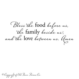 Bless the food before us...vinyl wall decal from Old Barn Rescue ...