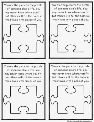 Teacher Handout: You are a piece to the puzzle