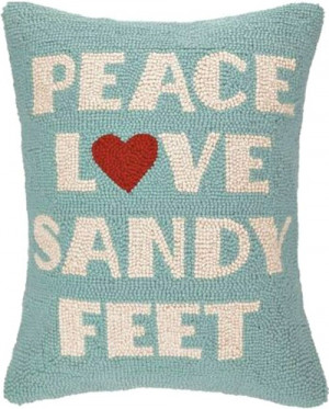 Cuddly Hooked Beach Pillows with Words and Sayings