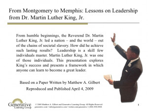 ... to Memphis: Lessons on Leadership from Dr. Martin Luther King, Jr