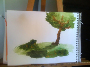 ... half a dozen cold fried chicken wings while painting this painting