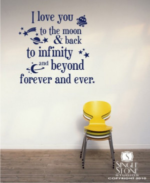 Wall Decals Text Moon and Back Kids Wall Quotes