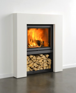 STUV 16 INSERT STOVE WITH LOG STORE AND FIREPLACE