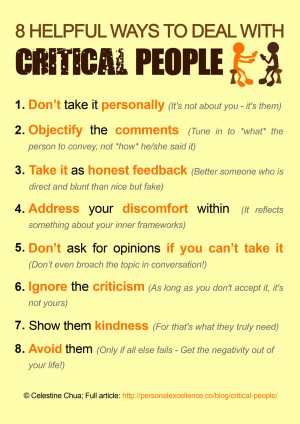 How to deal with critical people