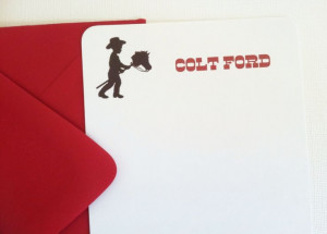 Cowboy Silhouette Thank You Notes Personalized by LittleMavens, $15.00