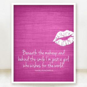Marilyn Monroe Quote - Beneath the Makeup Art Poster - Light Pink ...