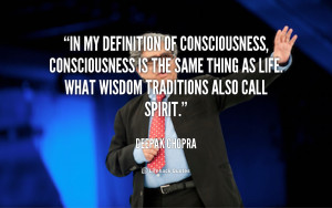 In my definition of consciousness, consciousness is the same thing as ...