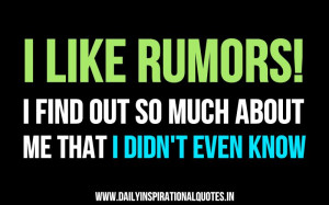 Like Rumors! I Find Out So Much About Me That I Didn’t Even Know ...