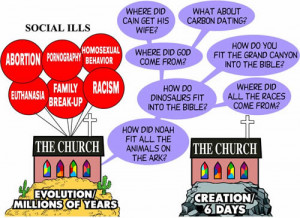 Yes, that's right, churches accepting evolution and millions of years ...