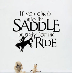 ... Up Horse Rider Western Cowboy Wall Art Decal Quote Inspiration Sticker