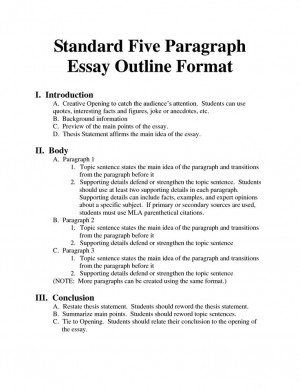 Standard 5 Paragraph Essay Outline Format: Paragraph Essay