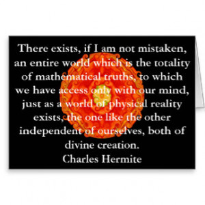 Charles Hermite quotation about math and truth Greeting Card