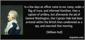 In a few days an officer came to our camp, under a flag of truce, and ...