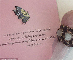 Share the love': Miranda posted an inspirational quote on Instagram ...