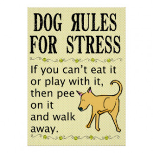 Dog Rules for Stress Poster